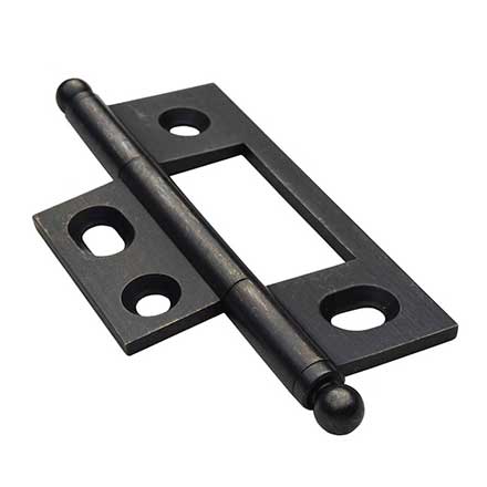Horton Brasses [NM-3-DA] Solid Brass Cabinet Door Non-Mortised Hinge - Ball Tip - Square Corner - Adjustable - Oil Rubbed Bronze Finish - Pair - 2 1/2&quot; H x 1 1/2&quot; W