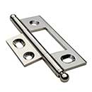 Horton Brasses [NM-3-PN] Solid Brass Cabinet Door Non-Mortised Hinge - Ball Tip - Square Corner - Adjustable - Polished Nickel Finish - Pair - 2 1/2&quot; H x 1 1/2&quot; W