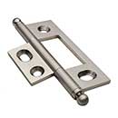 Horton Brasses [NM-3-SN] Solid Brass Cabinet Door Non-Mortised Hinge - Ball Tip - Square Corner - Adjustable - Satin Nickel Finish - Pair - 2 1/2&quot; H x 1 1/2&quot; W