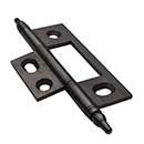 Horton Brasses [NM-5-DA] Solid Brass Cabinet Door Non-Mortised Hinge - Minaret Tip - Square Corner - Adjustable - Oil Rubbed Bronze Finish - Pair - 2 1/2&quot; H x 1 1/2&quot; W