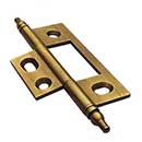 Horton Brasses [NM-5-LA] Solid Brass Cabinet Door Non-Mortised Hinge - Minaret Tip - Square Corner - Adjustable - Light Antique Finish - Pair - 2 1/2&quot; H x 1 1/2&quot; W