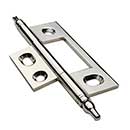 Horton Brasses [NM-5-PN] Solid Brass Cabinet Door Non-Mortised Hinge - Minaret Tip - Square Corner - Adjustable - Polished Nickel Finish - Pair - 2 1/2&quot; H x 1 1/2&quot; W
