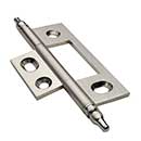 Horton Brasses [NM-5-SN] Solid Brass Cabinet Door Non-Mortised Hinge - Minaret Tip - Square Corner - Adjustable - Satin Nickel Finish - Pair - 2 1/2&quot; H x 1 1/2&quot; W