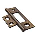 Horton Brasses [NM-7-A] Solid Brass Cabinet Door Non-Mortised Hinge - Square Corner - Adjustable - Antique Finish - Pair - 2 1/2&quot; H x 1 1/2&quot; W