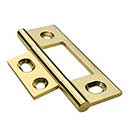 Horton Brasses [NM-7-B] Solid Brass Cabinet Door Non-Mortised Hinge - Square Corner - Adjustable - Polished Brass Unlacquered Finish - Pair - 2 1/2&quot; H x 1 1/2&quot; W