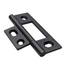 Horton Brasses [NM-7-DA] Solid Brass Cabinet Door Non-Mortised Hinge - Square Corner - Adjustable - Oil Rubbed Bronze Finish - Pair - 2 1/2&quot; H x 1 1/2&quot; W