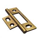 Horton Brasses [NM-7-LA] Solid Brass Cabinet Door Non-Mortised Hinge - Square Corner - Adjustable - Light Antique Finish - Pair - 2 1/2&quot; H x 1 1/2&quot; W