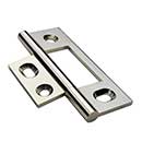 Horton Brasses [NM-7-PN] Solid Brass Cabinet Door Non-Mortised Hinge - Square Corner - Adjustable - Polished Nickel Finish - Pair - 2 1/2&quot; H x 1 1/2&quot; W