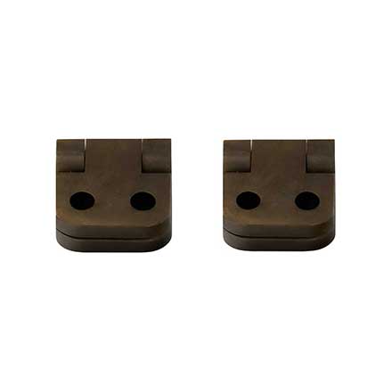Horton Brasses [PB-403-A] Solid Brass Box Radial Stop Hinge - 1/4" Radius Corner - Antique Finish - Pair - 5/8" H x 11/16" W