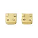 Horton Brasses [PB-403-B] Solid Brass Box Radial Stop Hinge - 1/4" Radius Corner - Polished Brass Unlacquered Finish - Pair - 5/8" H x 11/16" W