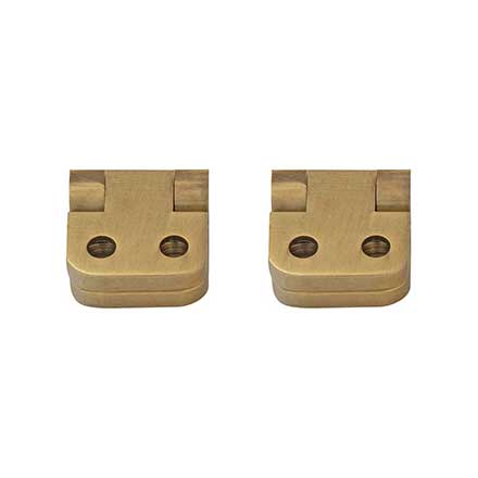 Horton Brasses [PB-403-LA] Solid Brass Box Radial Stop Hinge - 1/4" Radius Corner - Light Antique Finish - Pair - 5/8" H x 11/16" W