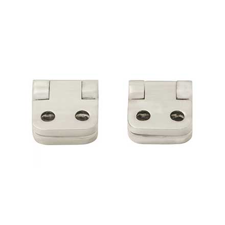 Horton Brasses [PB-403-PN] Solid Brass Box Radial Stop Hinge - 1/4" Radius Corner - Polished Nickel Finish - Pair - 5/8" H x 11/16" W