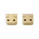 Horton Brasses [PB-403-SB] Solid Brass Box Radial Stop Hinge - 1/4" Radius Corner - Satin Brass Unlacquered Finish - Pair - 5/8" H x 11/16" W