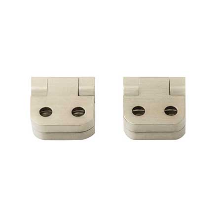 Horton Brasses [PB-403-SN] Solid Brass Box Radial Stop Hinge - 1/4" Radius Corner - Satin Nickel Finish - Pair - 5/8" H x 11/16" W