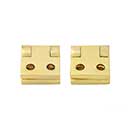 Horton Brasses [PB-404-B] Solid Brass Box Stop Hinge - Square Corner - Polished Brass Unlacquered Finish - Pair - 5/8" H x 11/16" W