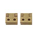 Horton Brasses [PB-404-LA] Solid Brass Box Stop Hinge - Square Corner - Light Antique Finish - Pair - 5/8" H x 11/16" W