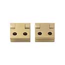 Horton Brasses [PB-404-SB] Solid Brass Box Stop Hinge - Square Corner - Satin Brass Unlacquered Finish - Pair - 5/8" H x 11/16" W