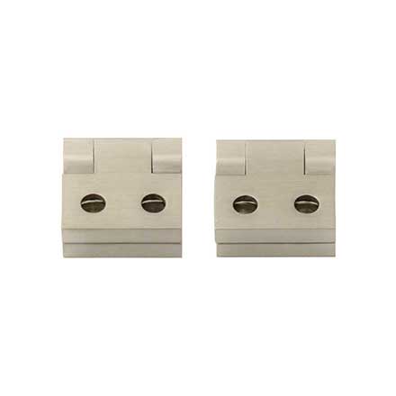 Horton Brasses [PB-404-SN] Solid Brass Box Stop Hinge - Square Corner - Satin Nickel Finish - Pair - 5/8" H x 11/16" W