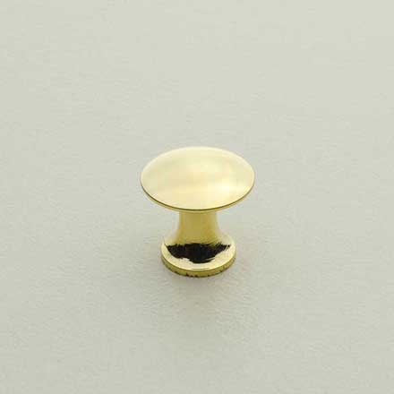 Horton Brasses [H-42-0.50-B] Solid Brass Cabinet Knob - Classic - Polished Brass Unlacquered Finish - 1/2" Dia.