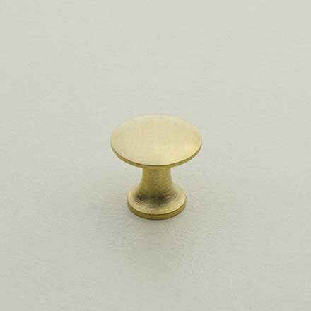 Horton Brasses [H-42-0.50-SB] Solid Brass Cabinet Knob - Classic - Satin Brass Unlacquered Finish - 1/2" Dia.