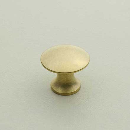 Horton Brasses [H-42-0.625-SB] Solid Brass Cabinet Knob - Classic - Satin Brass Unlacquered Finish - 5/8" Dia.
