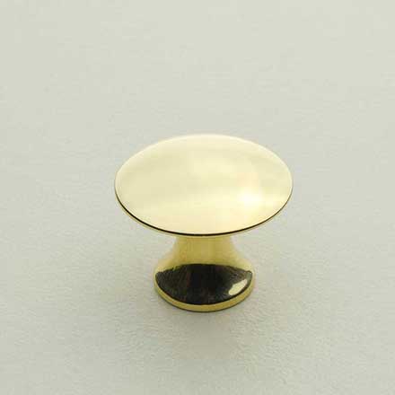 Horton Brasses [H-42-0.75-B] Solid Brass Cabinet Knob - Classic - Polished Brass Unlacquered Finish - 3/4" Dia.