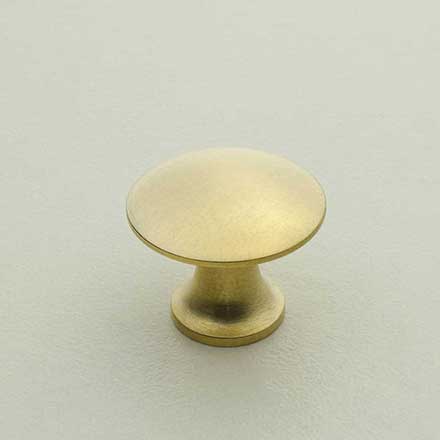 Horton Brasses [H-42-0.75-SB] Solid Brass Cabinet Knob - Classic - Satin Brass Unlacquered Finish - 3/4" Dia.