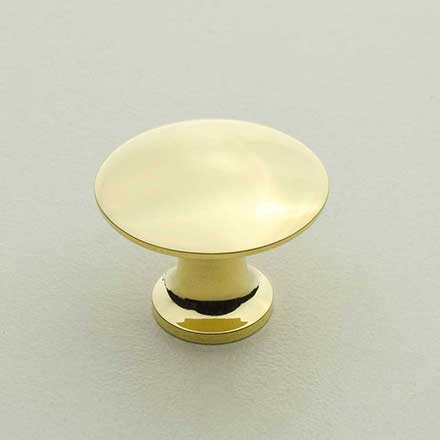 Horton Brasses [H-42-0.875-B] Solid Brass Cabinet Knob - Classic - Polished Brass Unlacquered Finish - 7/8" Dia.