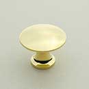 Horton Brasses [H-42-0.875-B] Solid Brass Cabinet Knob - Classic - Polished Brass Unlacquered Finish - 7/8" Dia.