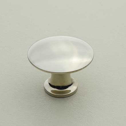 Horton Brasses [H-42-0.875-PN] Solid Brass Cabinet Knob - Classic - Polished Nickel Finish - 7/8" Dia.