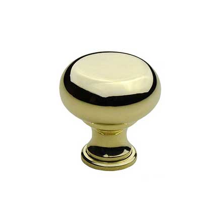 Horton Brasses [K-12-0.75-BL] Solid Brass Cabinet Knob - Classic Kitchen - Polished Brass Lacquered Finish - 3/4" Dia.