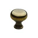 Horton Brasses [K-12-0.75-LA] Solid Brass Cabinet Knob - Classic Kitchen - Light Antique Finish - 3/4" Dia.