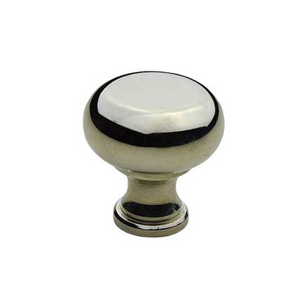 Horton Brasses [K-12-0.75-PN] Solid Brass Cabinet Knob - Classic Kitchen - Polished Nickel Finish - 3/4" Dia.