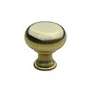 Horton Brasses [K-12-0.75-SB] Solid Brass Cabinet Knob - Classic Kitchen - Satin Brass Unlacquered Finish - 3/4" Dia.