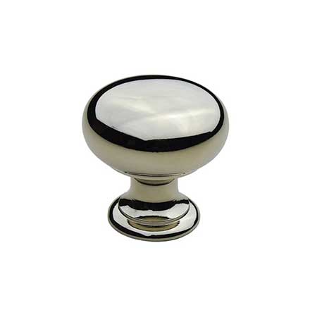 Horton Brasses [K-12-1.00-PN] Solid Brass Cabinet Knob - Classic Kitchen - Polished Nickel Finish - 1" Dia.