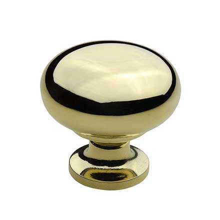 Horton Brasses [K-12-1.25-B] Solid Brass Cabinet Knob - Classic Kitchen - Polished Brass Unlacquered Finish - 1 1/4" Dia.