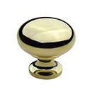 Horton Brasses [K-12-1.25-BL] Solid Brass Cabinet Knob - Classic Kitchen - Polished Brass Lacquered Finish - 1 1/4" Dia.