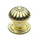 Horton Brasses [K-13-BL] Solid Brass Cabinet Knob - Spool - Polished Brass Lacquered Finish - 1 1/4" Dia.