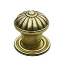 Horton Brasses [K-13-LA] Solid Brass Cabinet Knob - Spool - Light Antique Finish - 1 1/4" Dia.