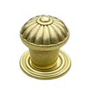Horton Brasses [K-13-SB] Solid Brass Cabinet Knob - Spool - Satin Brass Unlacquered Finish - 1 1/4" Dia.
