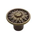 Horton Brasses [K-14-A] Solid Brass Cabinet Knob - Large Floral - Antique Finish - 1 3/8" Dia.