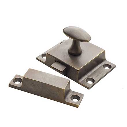 Horton Brasses [SL-6-A] Solid Brass Butler Pantry Latch - Antique Finish - 2 1/8" W