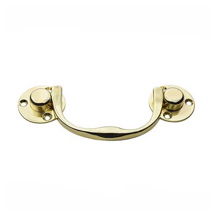 Horton Brasses [CL-561-B] Solid Brass Drawer Bail Pull - Chest Lift - Polished Brass Unlacquered Finish - 4 1/2" L