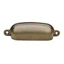 Horton Brasses [BN-3-AL] Solid Brass Drawer Bin Pull - Classic - Antique Lacquered Finish - 3 9/16" C/C - 4" L