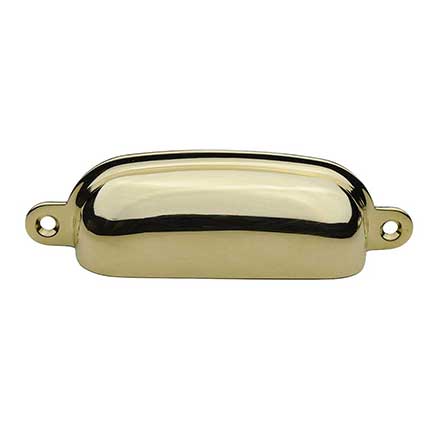 Horton Brasses [BN-3-BL] Solid Brass Drawer Bin Pull - Classic - Polished Brass Lacquered Finish - 3 9/16" C/C - 4" L