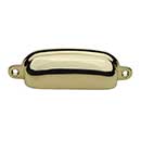 Horton Brasses [BN-3-BL] Solid Brass Drawer Bin Pull - Classic - Polished Brass Lacquered Finish - 3 9/16" C/C - 4" L