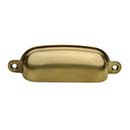 Horton Brasses [BN-3-LA] Solid Brass Drawer Bin Pull - Classic - Light Antique Finish - 3 9/16" C/C - 4" L