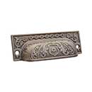 Horton Brasses [VT-71-AL] Solid Brass Drawer Bin Pull - Victorian - Antique Lacquered Finish - 3 1/4" C/C - 3 5/8" L