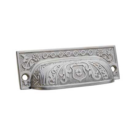 Horton Brasses [VT-71-SN] Solid Brass Drawer Bin Pull - Victorian - Satin Nickel Finish - 3 1/4" C/C - 3 5/8" L