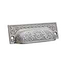 Horton Brasses [VT-71-SN] Solid Brass Drawer Bin Pull - Victorian - Satin Nickel Finish - 3 1/4" C/C - 3 5/8" L